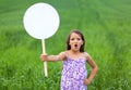 Cute little girl on neutral background Royalty Free Stock Photo