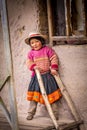 Wakawasi, Peru - Cute Little Girl outside her House in the Village of Wakawasi
