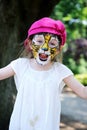 Cute little girl with painted face Royalty Free Stock Photo