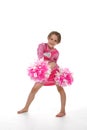 Cute little girl in pink cheering outfit Royalty Free Stock Photo