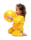 Cute little girl playing with ball Royalty Free Stock Photo