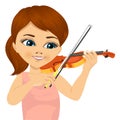 Cute little girl playing violin Royalty Free Stock Photo