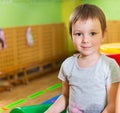 Cute little girl portrait in daycare Royalty Free Stock Photo