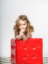 Cute little girl posing in studio