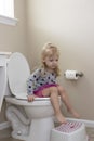 Cute little girl potty training