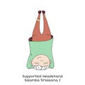 Kid yoga pose. Supported headstand Royalty Free Stock Photo