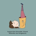 Kid yoga pose. Supported shoulder stand Royalty Free Stock Photo