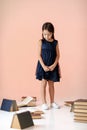 Cute little girl is reading a book. Royalty Free Stock Photo