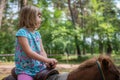 Cute little girl riding on a pony Royalty Free Stock Photo