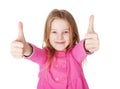 Cute little girl showing thumbs up Royalty Free Stock Photo