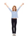 Cute little girl showing thumbs up Royalty Free Stock Photo