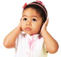 Cute little girl shutting dawn her ears
