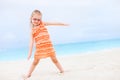 Cute little girl at tropical beach Royalty Free Stock Photo