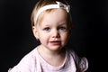 A cute little girl two years old over dark background Royalty Free Stock Photo