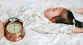 cute little girl unwilling to wake up in the morning Royalty Free Stock Photo