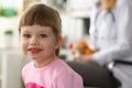 Cute little girl visiting family doctor office Royalty Free Stock Photo