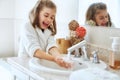 Girl is washing hands Royalty Free Stock Photo