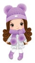 Cute Little Girl Wearing Winter Outfit. Vector Trendy Girl Royalty Free Stock Photo
