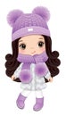 Cute Little Girl Wearing Winter Outfit. Vector Trendy Girl Royalty Free Stock Photo