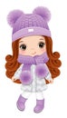 Cute Little Girl Wearing Winter Outfit. Vector Trendy Girl Royalty Free Stock Photo