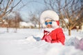 Cute little girl in winter, have fun Royalty Free Stock Photo