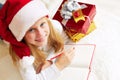 Cute little girl writes letter to Santa Claus Royalty Free Stock Photo