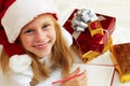 Cute little girl writes letter to Santa Claus Royalty Free Stock Photo