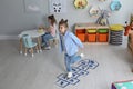 Cute little girls playing hopscotch Royalty Free Stock Photo