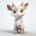Cute Little Goat 3d Render Zbrush-inspired Manga Character
