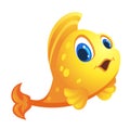 Little goldfish vector cartoon illustration