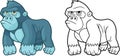 Cute little gorilla, design funny illustration