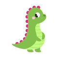 Cute Little Green Dragon, Funny Baby Dinosaur Fairy Tale Character Cartoon Style Vector Illustration Royalty Free Stock Photo