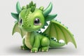 Cute little green dragon
