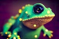 Cute little green lizard