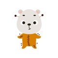 Cute little Halloween polar bear in a voodoo costume. Cartoon animal character for kids t-shirts, nursery decoration