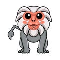 Cute little hamadryad monkey cartoon