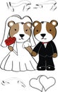 Cute little hamsters couple kawaii cartoon married