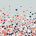 Cute little hearts background, different size and colors, random order, bright bold colors Royalty Free Stock Photo