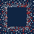 Cute little hearts background, different size and colors, random order, bright bold colors Royalty Free Stock Photo