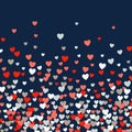 Cute little hearts background, different size and colors, random order, bright bold colors Royalty Free Stock Photo