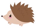 Cute little hedgehog, illustration, vector