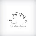 Cute little hedgehog symbol in simple outlines