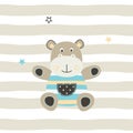 Cute hippo vector illustration