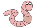 a cute little illustration of a happy earthworm nightcrawler Royalty Free Stock Photo