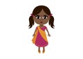 Cute little indian girl in traditional dress icon vector