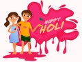 Cute little kids playing Holi. Royalty Free Stock Photo