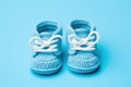 cute little knitted baby shoes AI generated