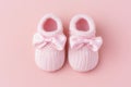 cute little knitted baby shoes AI generated