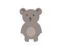 Cute little koala bear standing. Flat vector illustration. Isolated on white background Royalty Free Stock Photo