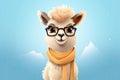 cute little lama cartoon AI generated